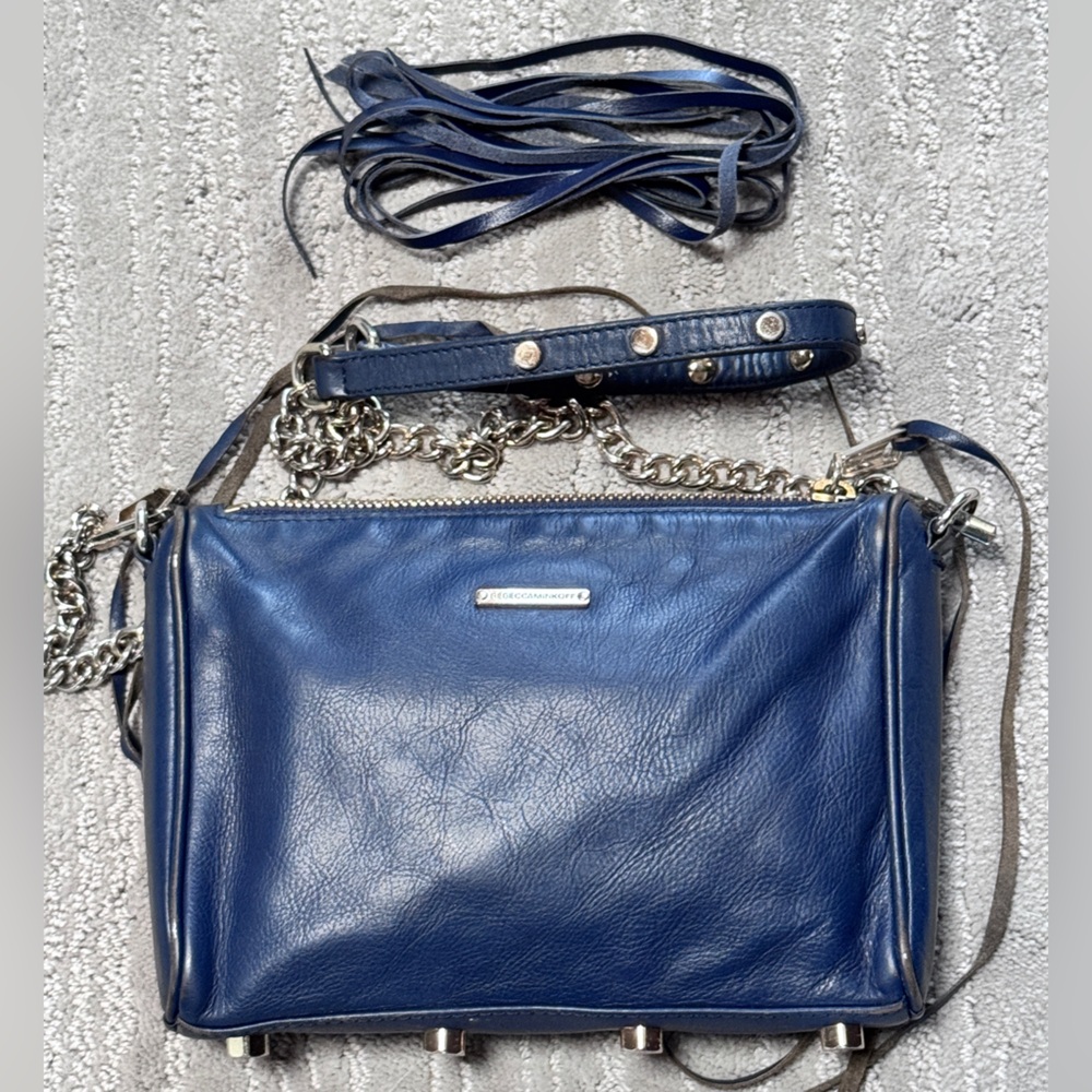 Rebecca Minkoff Blue Crossbody Bag with Chain Detail